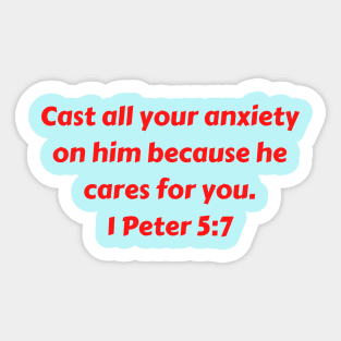 Bible Verse 1 Peter 5:7 Sticker